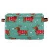 Pfrewn Christmas Winter Storage Basket Dutch Hound Dog in Christmas Pullover Collapsible Rectangular Storage Boxes Organizer Shelf Basket Toy Book Storage Bin for Nursery 2 Pack view 2