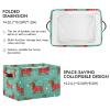Pfrewn Christmas Winter Storage Basket Dutch Hound Dog in Christmas Pullover Collapsible Rectangular Storage Boxes Organizer Shelf Basket Toy Book Storage Bin for Nursery 2 Pack view 3