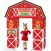10Pcs Christmas Reindeer Stable Decorations Xmas Elk Cardboard Castle Playhouse with Arch Large Christmas Deer Castle Boxes Party Decor for Xmas Winter Birthday Holiday Party Decors view 1