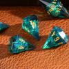 CRITALLIC 7PCS Diamond DND Dice Set,Transparent Sharp Edge Die Set D&D RPG Polyhedral Dice,for TTRPG Games Roleplaying Games.(Green) view 2