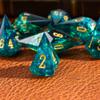 CRITALLIC 7PCS Diamond DND Dice Set,Transparent Sharp Edge Die Set D&D RPG Polyhedral Dice,for TTRPG Games Roleplaying Games.(Green) view 4