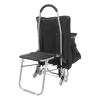 Foldable Stair Climbing Cart with Seat, Folding Chair with Detachable Storage Bag for Art Student to Sketch Outdoors, Multi Use Rolling Cart with Built-in Seat, Removable Bag (Black) view 2