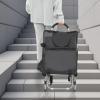 Foldable Stair Climbing Cart with Seat, Folding Chair with Detachable Storage Bag for Art Student to Sketch Outdoors, Multi Use Rolling Cart with Built-in Seat, Removable Bag (Black) view 4