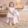 FUNLIO Unicorn Baby Rocking Horse for Toddlers 1-3 Years, Rainbow Fairy Unicorn Rocking Horse, Stuffed Ride-on Animal Rocker, Easy to Assemble, CPC & CE Certified-Small view 1
