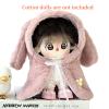 Halloween Rabbit Fur Cape Cloak for 20cm Cotton Dolls - Anime Doll Outfit Replacement, Cute Soft Doll Clothing Accessory for 20cm Plush Dolls, Nice for Halloween Doll Decoration (Pink) view 2