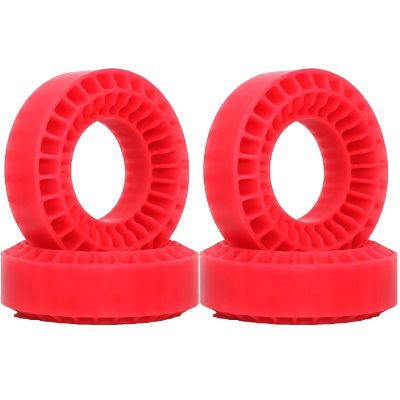 Parts For Scx24 Ax24 For Fcx24 Fcx24m For Trx4m 1/18 1/24 4pcs 55mm Silicone Rubber Wheel Tires Insert Foam Rc Crawler Car Upgrade Parts(Red)