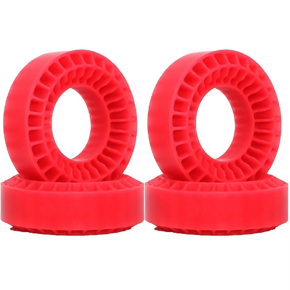 Parts For Scx24 Ax24 For Fcx24 Fcx24m For Trx4m 1/18 1/24 4pcs 55mm Silicone Rubber Wheel Tires Insert Foam Rc Crawler Car Upgrade Parts(Red)