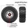 2.2-inch Aluminum beamlock RC Crawler Tires Wheels Set All Terrain tire 12mm Hex Suitable for 1/10 1//8 RC Climbing car TRX4 Axial Gen8 SCX10 II RC4WD D90 TF2 Tamiya CC01 (R396 Silver) view 2