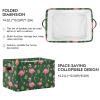 Pfrewn Christmas Winter Storage Basket Christmas Flamingo Stars Green Collapsible Rectangular Storage Boxes Organizer Shelf Basket Toy Book Storage Bin for Nursery 1 Pack view 3