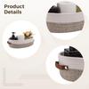 2 Pcs Oval Storage Baskets, Cotton Rope, Woven Rope Basket With Handles Of Leather, Organizer For Bathroom, Container For Nursery view 2