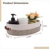 2 Pcs Oval Storage Baskets, Cotton Rope, Woven Rope Basket With Handles Of Leather, Organizer For Bathroom, Container For Nursery view 3