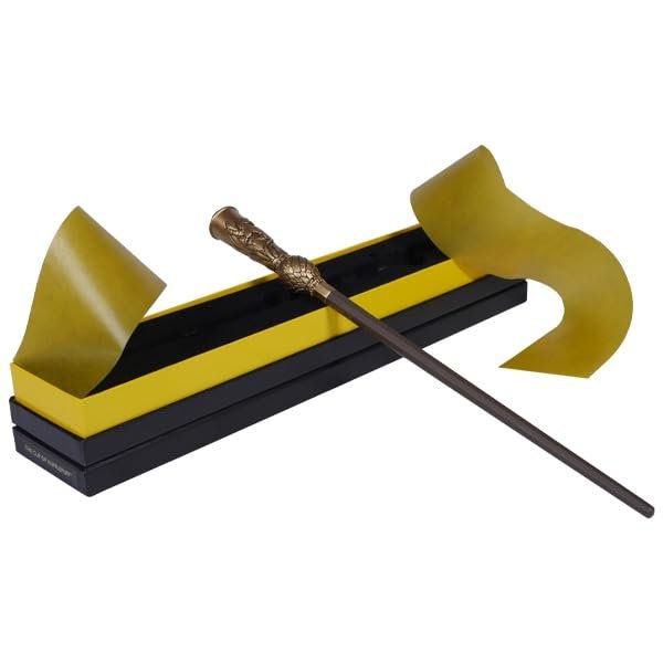 Harry Potter Cup of Hufflepuff Wand - 14.5" Collectible Wizard Wand - Gold Detailing & Badger Emblem - Display Replica with Deluxe Collectors Box - Ideal for Fans & Collectors - Not a Toy