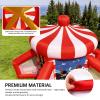 OZIS 5-in-1 Inflatable Carnival Game with Blower, Portable Basketball Hoop, Axe Throw, Soccer Target, Ring Toss, Tic-Tac-Toe for Backyard and Party, White & Red view 4