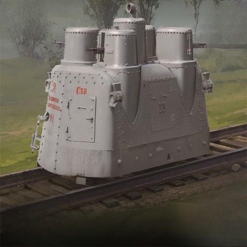 Q09007 1/72 Russian Armoured Railcar Heavy Type Assembly Model Kit 2 in1