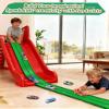 15Ft Flexible Race Car Track Starter Set  Classic Extra Long Bendable Car Ramp, Compatible with Diecast 1/64 Scale Cars Hot Wheels Matchbox, Kids 3+ Years-Green view 2