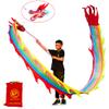 Lightweight Dragon Poi with 3D Dragon Head & Swing Rope Combo for Kids and Beginners, Flowy Dragon Ribbon Streamer Outdoor Fitness Golden Dragon Stage Prop Set (Rainbow Dragon, 6.5 FT(2M)) view 2