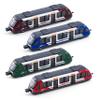 Crelloci 4 Pack Bullet Train Set, Linked High Speed Lotomotive Toy Train, Connectable Model Car, Sliding Wheel Railway Cars Vehicle Set with Front & Rear Couplers, Gift for Kids Boys Ages 3+ view 1