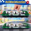Crelloci 4 Pack Bullet Train Set, Linked High Speed Lotomotive Toy Train, Connectable Model Car, Sliding Wheel Railway Cars Vehicle Set with Front & Rear Couplers, Gift for Kids Boys Ages 3+ view 4