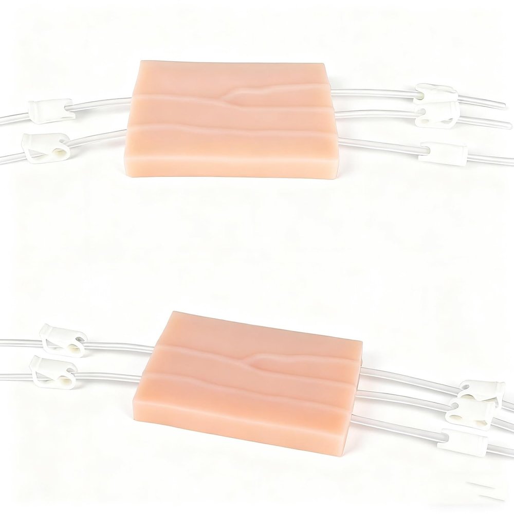 2pcs Venipuncture IV Injection Training Pad Model, Silicone Human Skin Suture Training Model, Injection Practice Pad