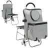 Foldable Rolling Art Cart with Seat for Outdoor Painting, Stair Climbing Carts Chair Shopping Carts with Built-in Seat, Removable Bag (Gray) view 1