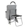 Foldable Rolling Art Cart with Seat for Outdoor Painting, Stair Climbing Carts Chair Shopping Carts with Built-in Seat, Removable Bag (Gray) view 2