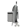 Foldable Rolling Art Cart with Seat for Outdoor Painting, Stair Climbing Carts Chair Shopping Carts with Built-in Seat, Removable Bag (Gray) view 4