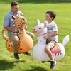 Inflatable Bouncy Leopard & Alpaca Toys 2PCS,Heavy Duty Giant Inflatable Bouncy Toys For Age 5+ with Air Pump ,Indoor Outdoor Ride On Bouncy Animal Hopper Toy,220lbs Load Capacity Gifts For Boys Girls view 4