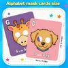 Alphabet ABC Flash Cards with Animal Masks, 26 Giant Animal mask Alphabet Cards, nteractive Education Games, Uppercase & Lowercase Learning GamesColorful Mask Flashcards view 2