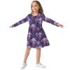 Aflyko Ocean Skater Dress Jellyfish Fantasy Galaxy Purple Cute Girl Casual Wear Relaxed Fit Holiday Costume Festive Lovely Birthday Present, 9-10Y view 2