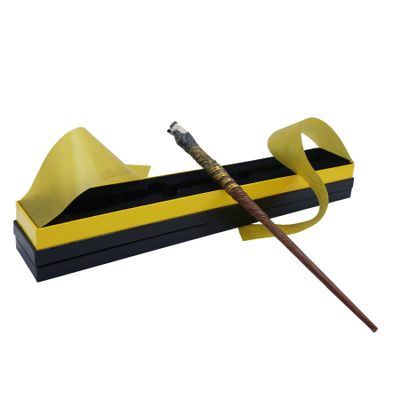 Harry Potter Hufflepuff Mascot & Traits Wand - Second Edition 14" Collectible Wand - Badger Sculpture & Quote Premium Display Box - Ideal for Fans & Collectors - Not a Toy