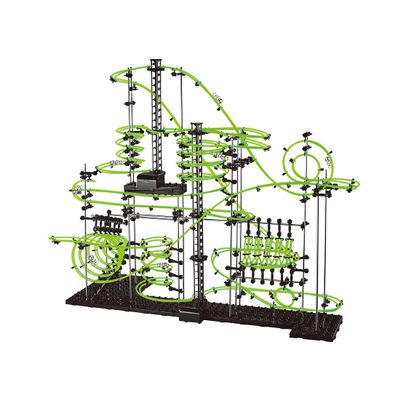 Level 3-8, 867 PCS Marble Run Set Toys with 8 Steel Balls Glow in The Dark, Maze Game Marble Roller Coaster Kit Educational Learning Building Blocks for Adults(233-7G)