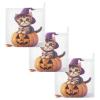 YETTASBIN Halloween Cat Muslin Baby Hand Washcloths, Soft Cotton Bath Face Towel, 4 Layers Extra Absorbent Feeding Burp Cloth for Newborn Infant, 3 Pack view 1