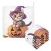 YETTASBIN Halloween Cat Muslin Baby Hand Washcloths, Soft Cotton Bath Face Towel, 4 Layers Extra Absorbent Feeding Burp Cloth for Newborn Infant, 3 Pack view 3