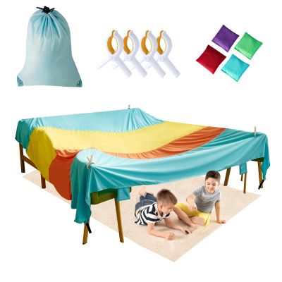 Birodeko Blanket Fort Building Kit for Kids, Portable Playhouse Play Tent Fort with CPC Certification, Indoor/Outdoor Air Tent Fort for Kids Age 4-8 8-12