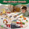 Lehoo Castle Wooden Train Set - Dinosaur Train Set for Toddlers 2-4, Wooden Train Track Railway Playset Toys for 3 4 5 6 Year Old Boys Girls Birthday Gifts view 4