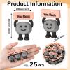 25 Pcs Mini Rubber Stone Gifts Christmas Positive Inspirational You Rock Stone Figures Bulk Motivational Decorations and Encouragement Appreciation Gift for Teacher Coworker Staff view 2