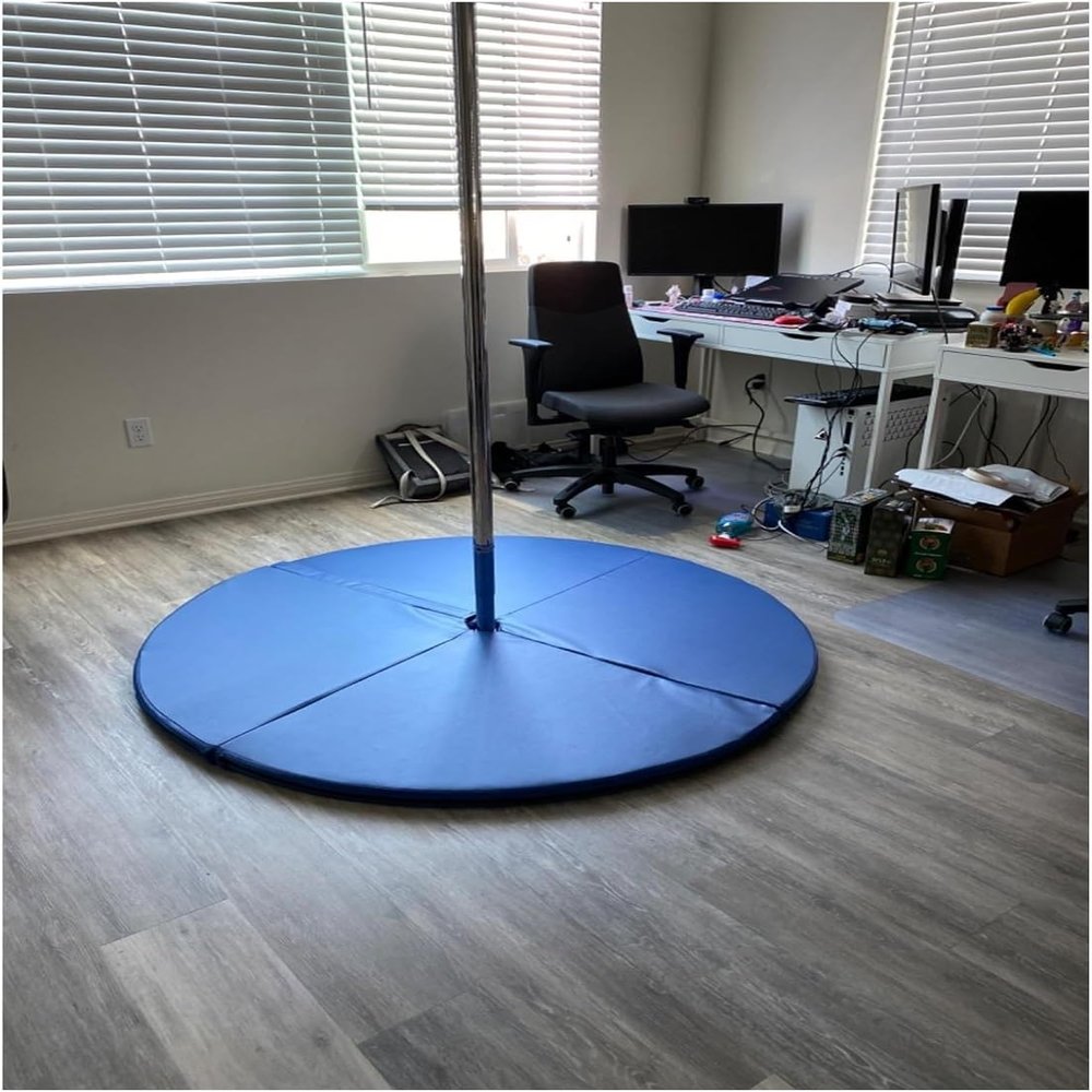 KGBNYSS Round Foldable Pole Dance Safety Mat3cm/5cm/10cm Thick Blue Pole Dancing Crash Mat, Dancing Cushion for Home/Studio(100cm/3ft/39in,Thick 10cm/4in)