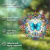 10 Inch Butterfly Wind Spinner, 3D Metal Hanging Kinetic Wind Rustproof Sculpture Gift for Garden Yard Lawn Balcony Window Porch Outdoor Decor, Women Mom Mothers Day view 2