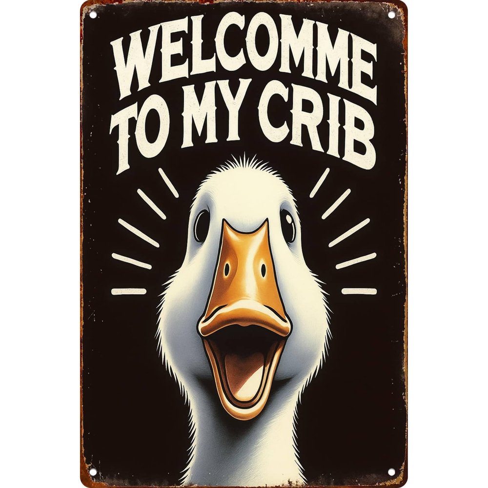 Welcome To My Crib Signs Posters Funny metal sign For Man Cave bathroom Farm Bedroom living room Kitchen Garage Wall Decor 8 * 12 Inch