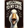 Welcome To My Crib Signs Posters Funny metal sign For Man Cave bathroom Farm Bedroom living room Kitchen Garage Wall Decor 8 * 12 Inch view 1