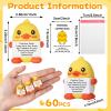 180 Pcs Positive Gifts Set Duck Gift Include 60 Mini Rubber Duck Figures 60 Positive Cards 60 Package Bags Inspirational Gifts for Being Awesome Friends Employee Coworker Staff Teacher Team view 2