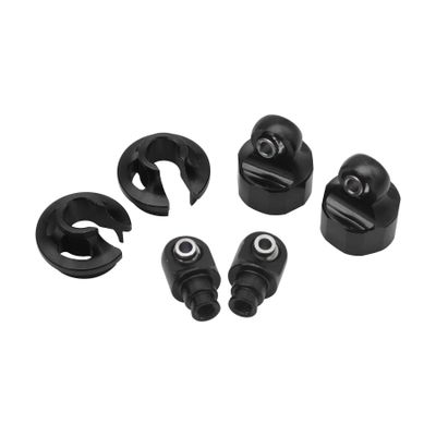 FLMLF Aluminum 8mm Shock Absorber Base Upper and Lower Shock Mounting Arm Kit Black For 1/5 HPI Baja 5B 5T 5SC SS ROVAN KM RC CAR Truck