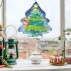 2 Pcs Aluminum Christmas Tree Wind Spinners, Double-Sided Printable Wind Chimes with Hooks for DIY Garden & Patio Holiday Decorations view 2