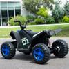 24V Kids Ride On ATV Quad, Electric 4 Wheeler with Spring Suspension, LED Headlights, Music, High/Low Speed, Off-Road Toy Vehicle, Ultimate Birthday for Boys Girls, Blue view 3