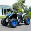 24V Kids Ride On ATV Quad, Electric 4 Wheeler with Spring Suspension, LED Headlights, Music, High/Low Speed, Off-Road Toy Vehicle, Ultimate Birthday for Boys Girls, Blue view 4
