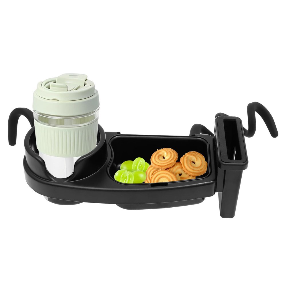 3 in 1 Plastic Baby Stroller Snack Tray, Universal Stroller Tray, Detachable Wear Resistant Stroller Cup Snack Holder, Stroller Tray Attachment for Travel Shopping Going Out.