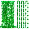 100PCS St. Patricks Day Necklace, Green Shamrock Beads St Patrick's Day Necklaces, Irish Saint Patricks Day Necklace Bulk, St. Patricks Day 4 Leaf Clover Decorations Throw for Parade Party Supplies view 1