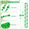 100PCS St. Patricks Day Necklace, Green Shamrock Beads St Patrick's Day Necklaces, Irish Saint Patricks Day Necklace Bulk, St. Patricks Day 4 Leaf Clover Decorations Throw for Parade Party Supplies view 2