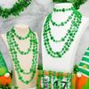 100PCS St. Patricks Day Necklace, Green Shamrock Beads St Patrick's Day Necklaces, Irish Saint Patricks Day Necklace Bulk, St. Patricks Day 4 Leaf Clover Decorations Throw for Parade Party Supplies view 4