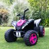 24V Kids Ride On ATV Quad, Electric 4 Wheeler with Spring Suspension, LED Headlights, Music, High/Low Speed, Off-Road Toy Vehicle, Ultimate Birthday for Boys Girls, Pink view 2